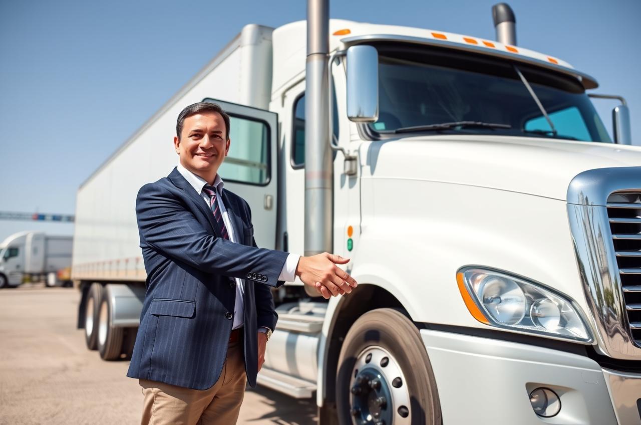 Insurance agent with a trucking company owner